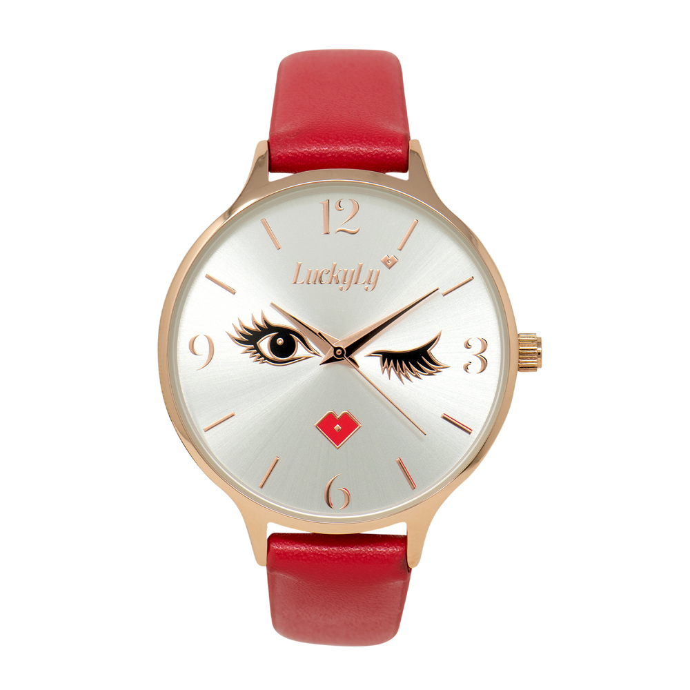 Reloj Wink - Rojo con Oro Rosa
