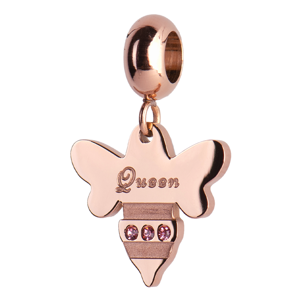 Charm de Abeja Queen Bee - Oro Rosa