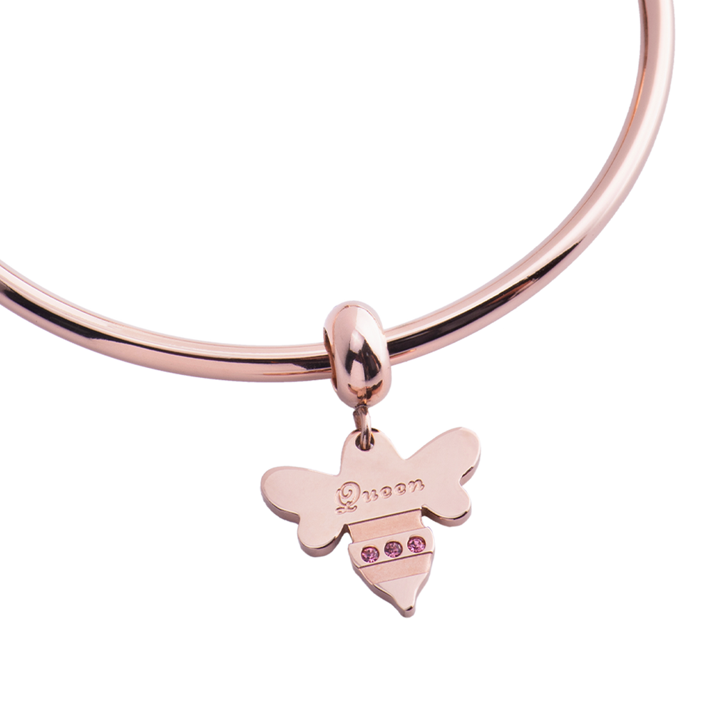 Charm de Abeja Queen Bee - Oro Rosa