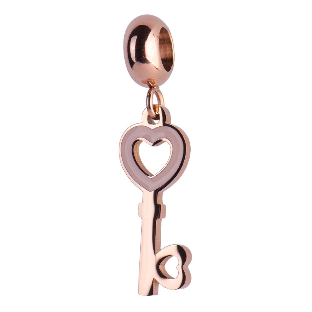 Charm de Llave Corazón Fiona - Oro Rosa