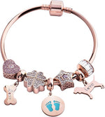 Charm Huellitas de Bebé Capri - Oro Rosa y Azul