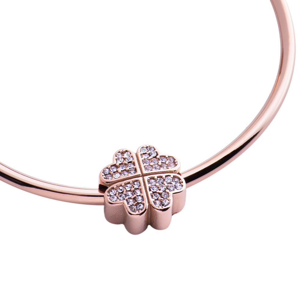 Charm de Trébol Clover - Oro Rosa