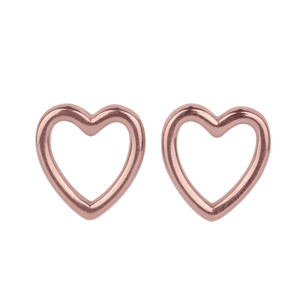 Aretes Corazón Elsie - Oro Rosa