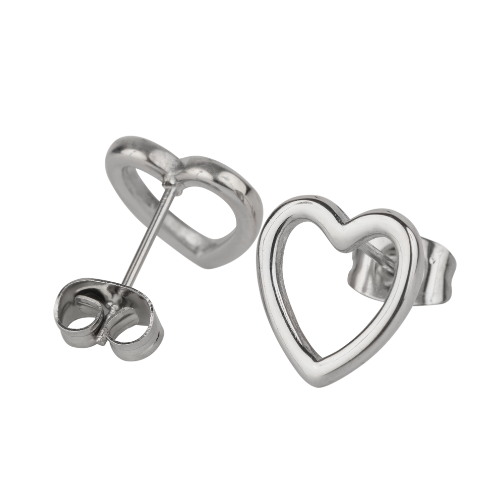 Aretes Corazón Elsie - Plata