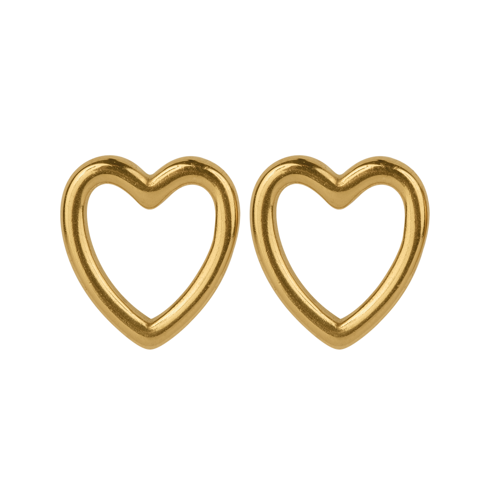 Aretes Corazón Elsie - Oro