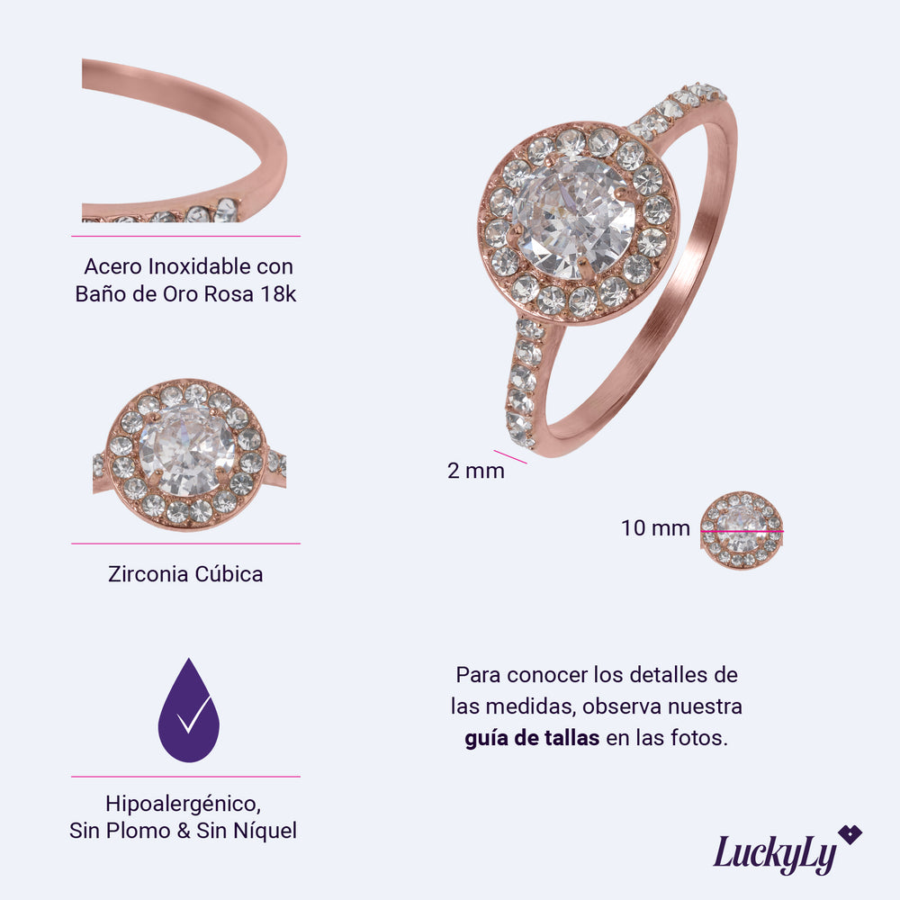 Anillo de Compromiso Nima Oro Rosa - 9
