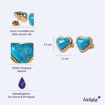 Aretes de Corazón Nadia - Turquesa