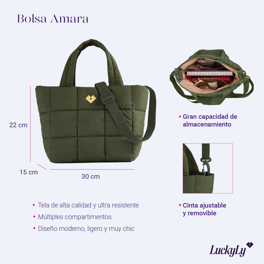 Bolsa Acolchada Amara - Verde Militar
