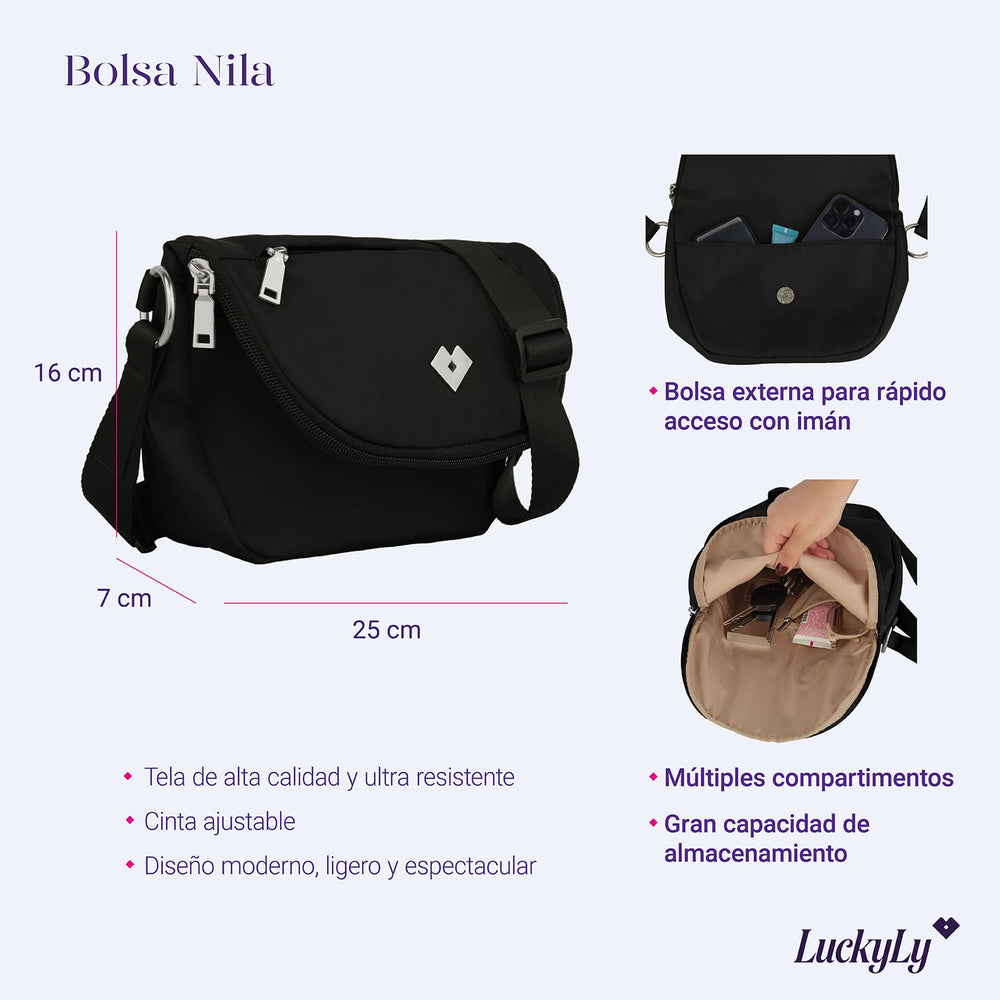 Bolsa Crossbody Nila - Negro