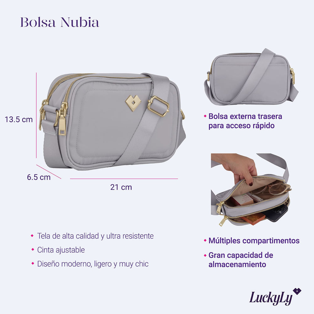 Bolsa Crossbody Nubia - Gris