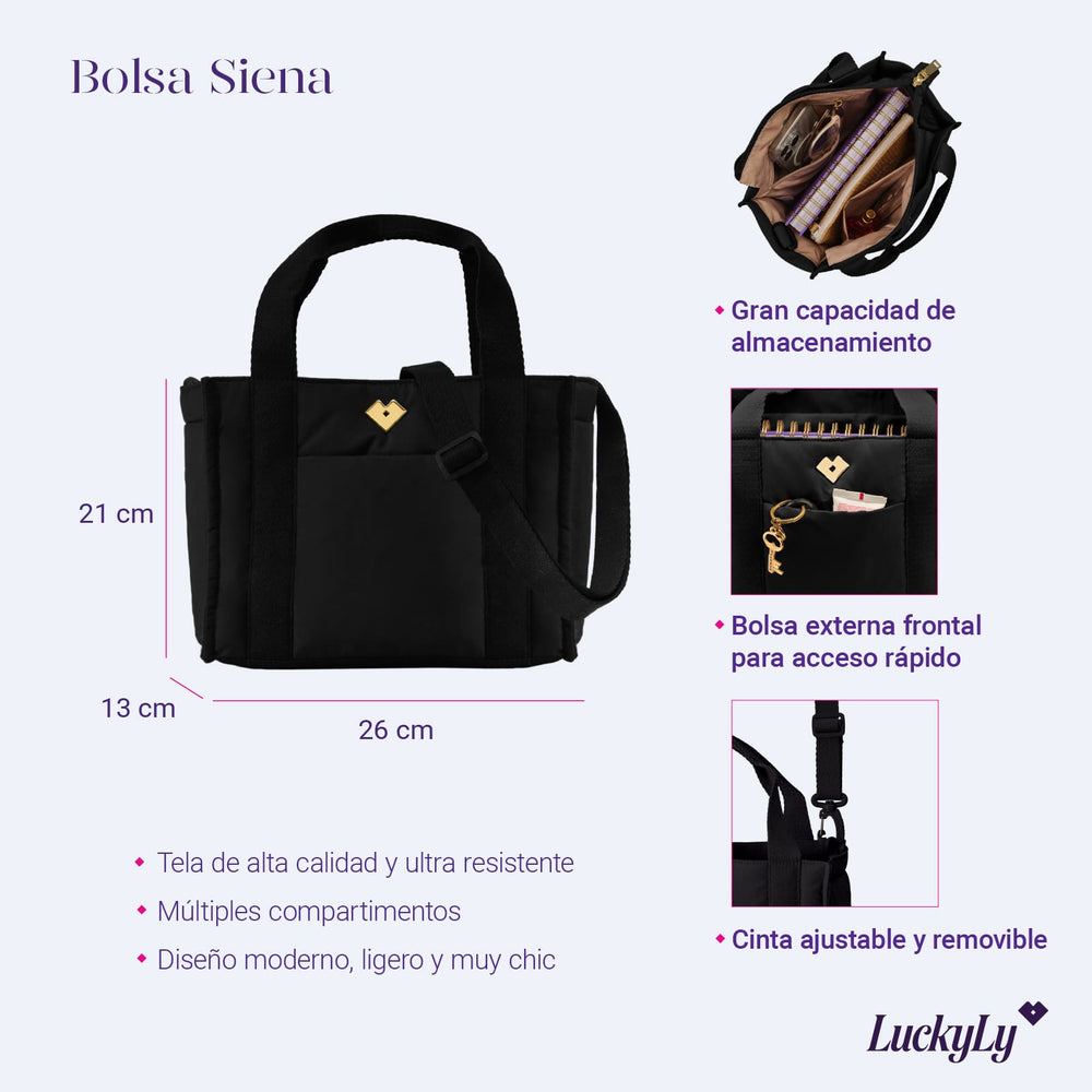 Bolsa Tote Bag Siena - Negro