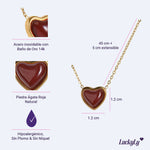 Collar de Corazón Nadia - Ágata Roja