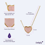 Collar de Corazón Nadia - Cuarzo Rosa