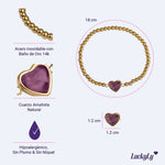 Pulsera de Corazón Nadia - Amatista