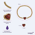 Pulsera de Corazón Nadia - Ágata Roja