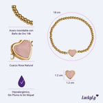 Pulsera de Corazón Nadia - Cuarzo Rosa