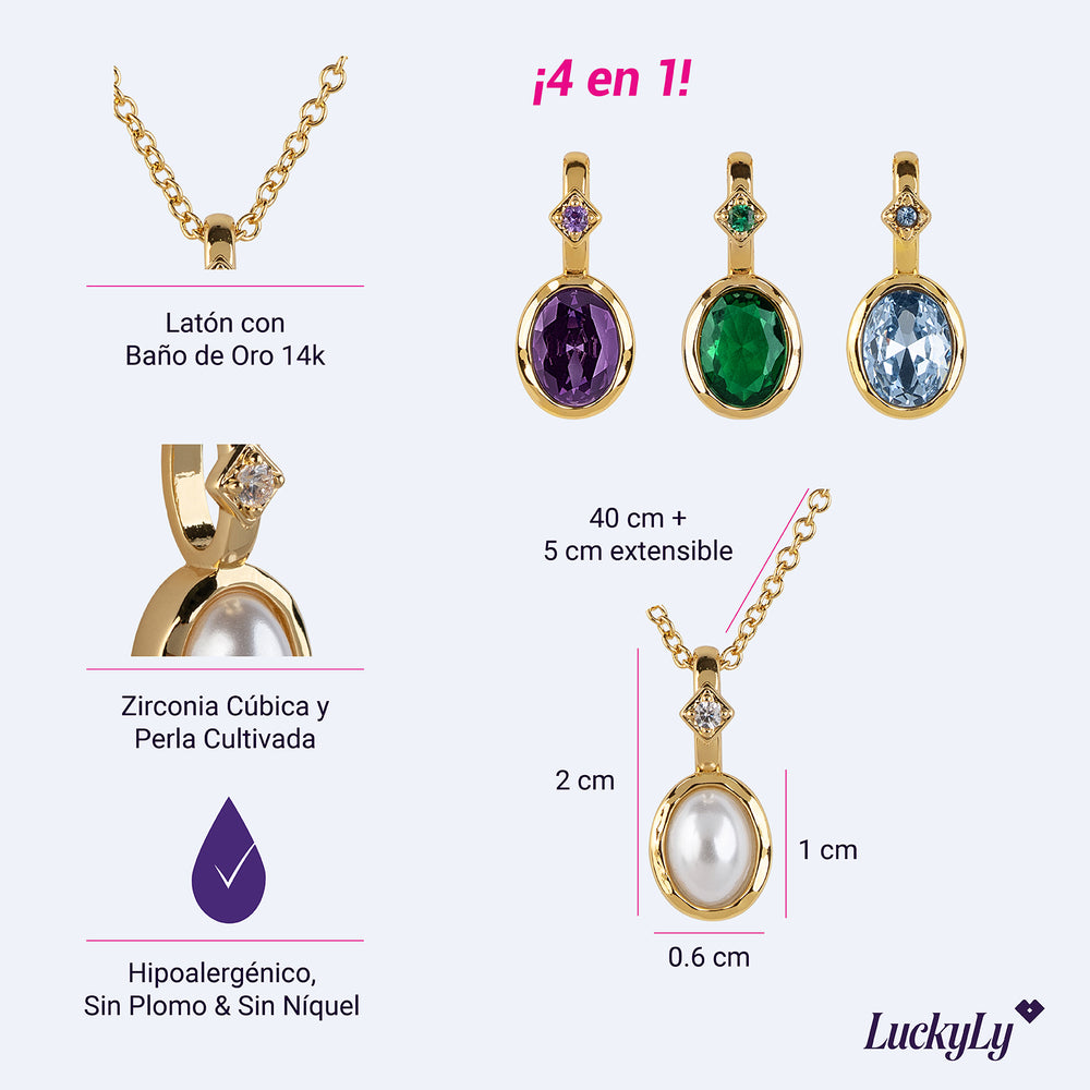 Set de Collar y Dijes Alea - Óvalo