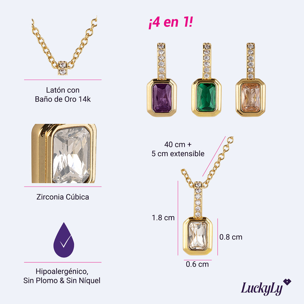 Set de Collar y Dijes Alea - Rectángulos