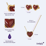 Set de Corazón Nadia - Ágata Roja