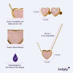 Set de Corazón Nadia - Cuarzo Rosa