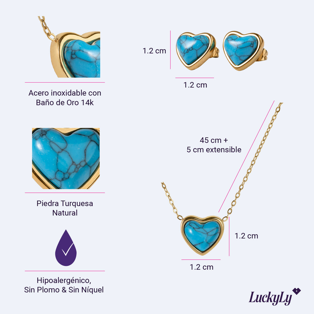 Set de Corazón Nadia - Turquesa