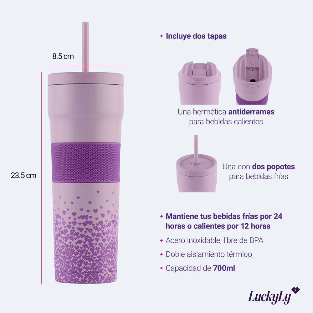 Vaso Térmico de Acero Inoxidable Tessa - Lila