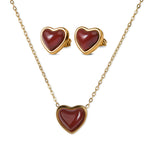 Set de Corazón Nadia - Ágata Roja