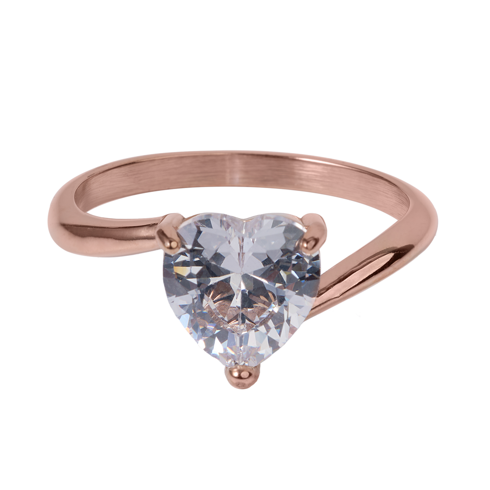 Anillo de Corazón Aida - Oro Rosa 7