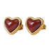 Aretes de Corazón Nadia - Ágata Roja