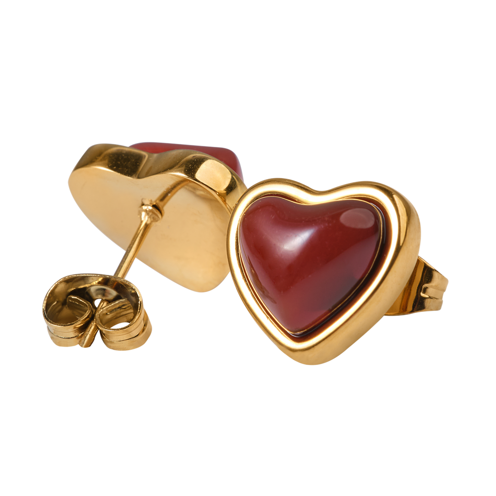 Set de Corazón Nadia - Ágata Roja