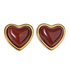 Aretes de Corazón Nadia - Ágata Roja