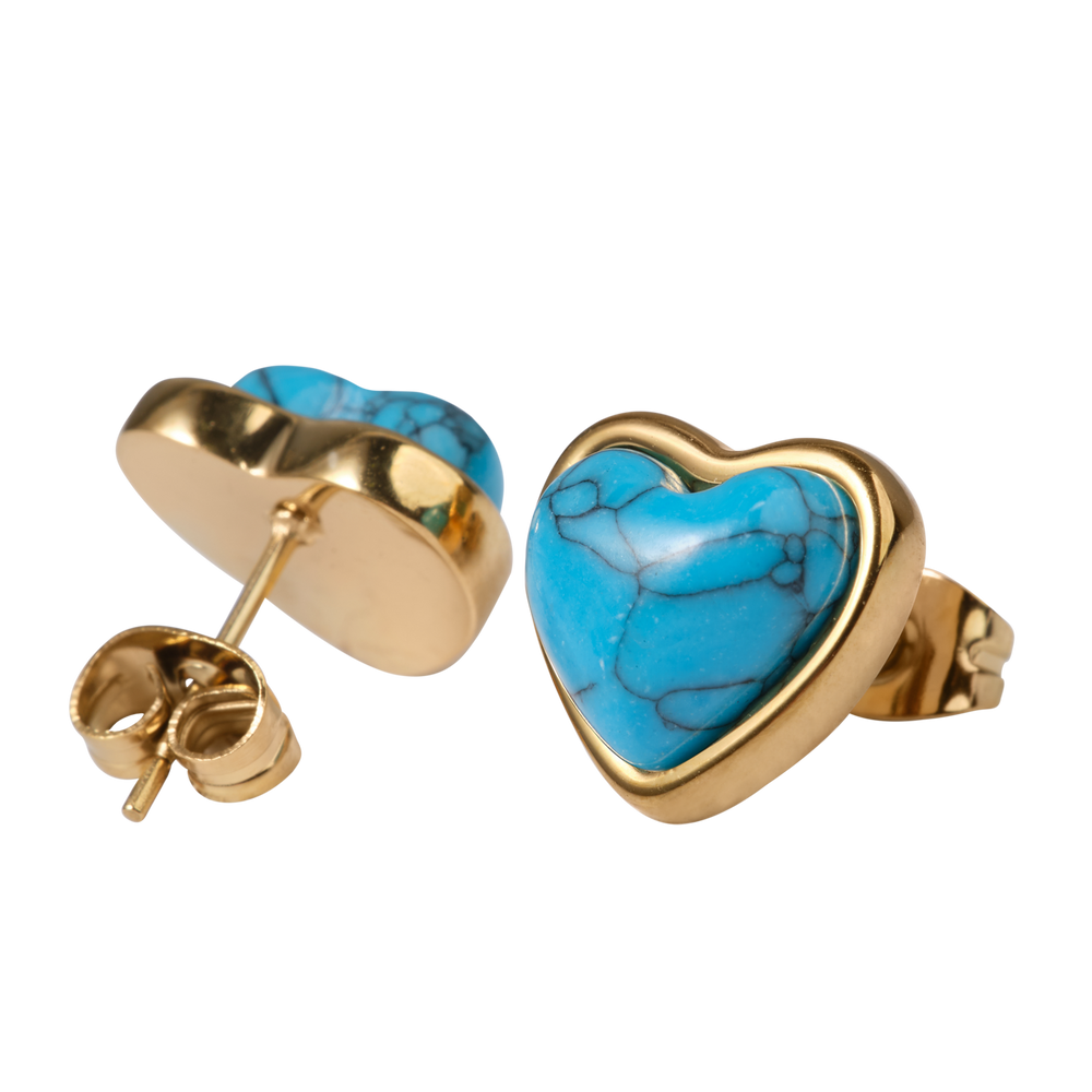 Aretes de Corazón Nadia - Turquesa