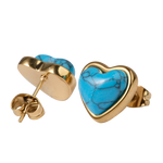 Aretes de Corazón Nadia - Turquesa