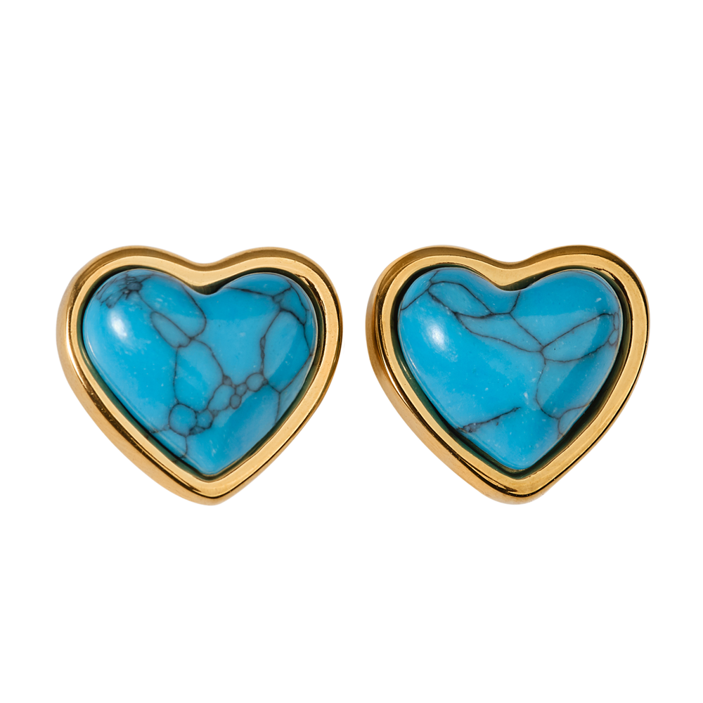 Aretes de Corazón Nadia - Turquesa