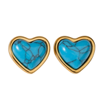 Aretes de Corazón Nadia - Turquesa