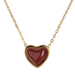 Collar de Corazón Nadia - Ágata Roja