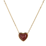 Collar de Corazón Nadia - Ágata Roja