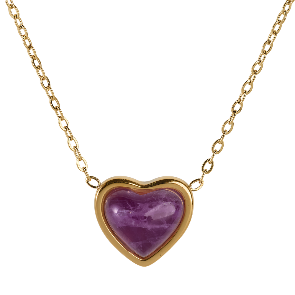 Collar de Corazón Nadia - Amatista