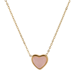 Collar de Corazón Nadia - Cuarzo Rosa