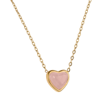 Collar de Corazón Nadia - Cuarzo Rosa
