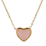 Collar de Corazón Nadia - Cuarzo Rosa