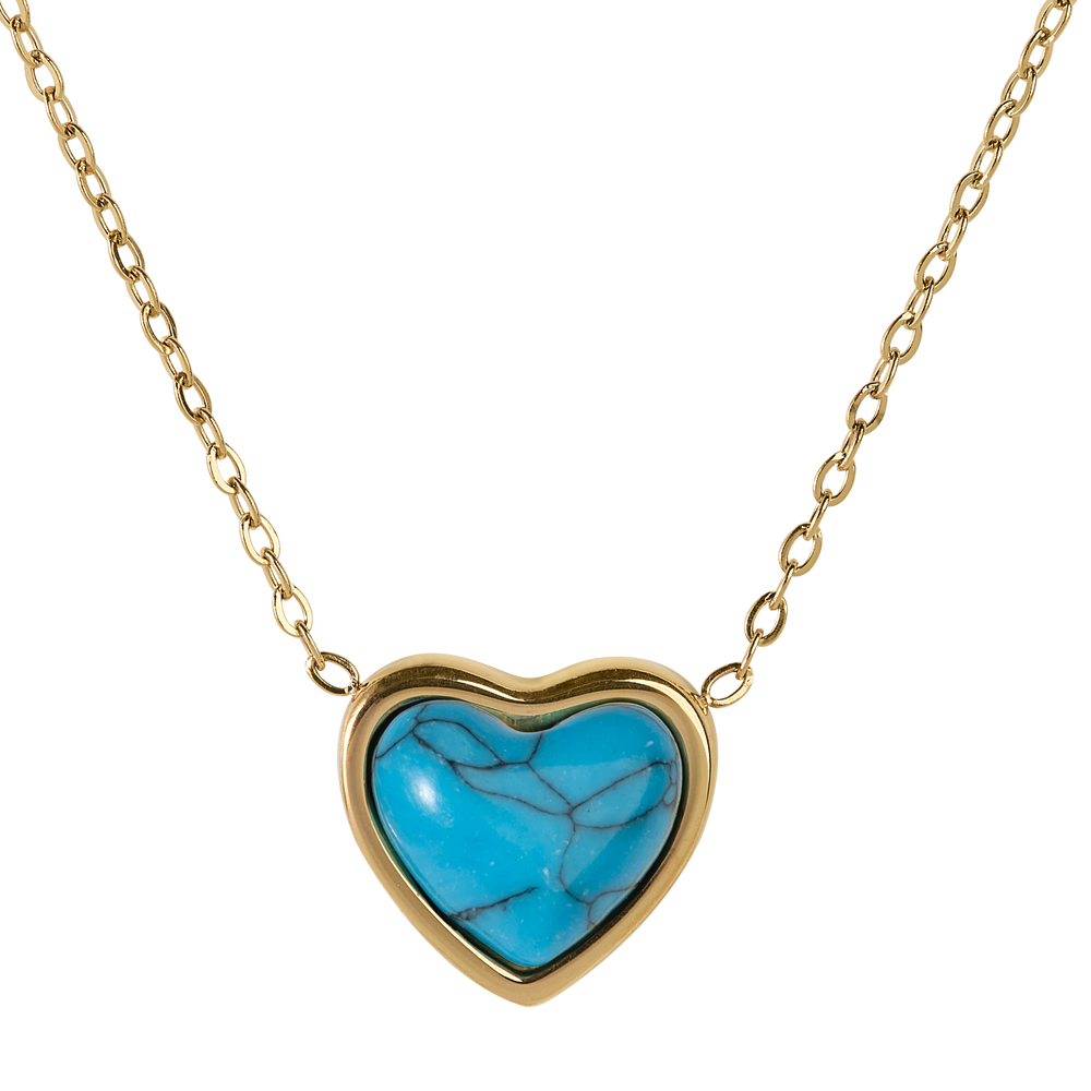 Collar de Corazón Nadia - Turquesa