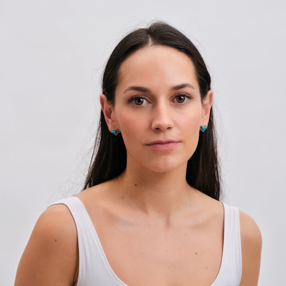 Aretes de Corazón Nadia - Turquesa