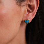 Aretes de Corazón Nadia - Turquesa