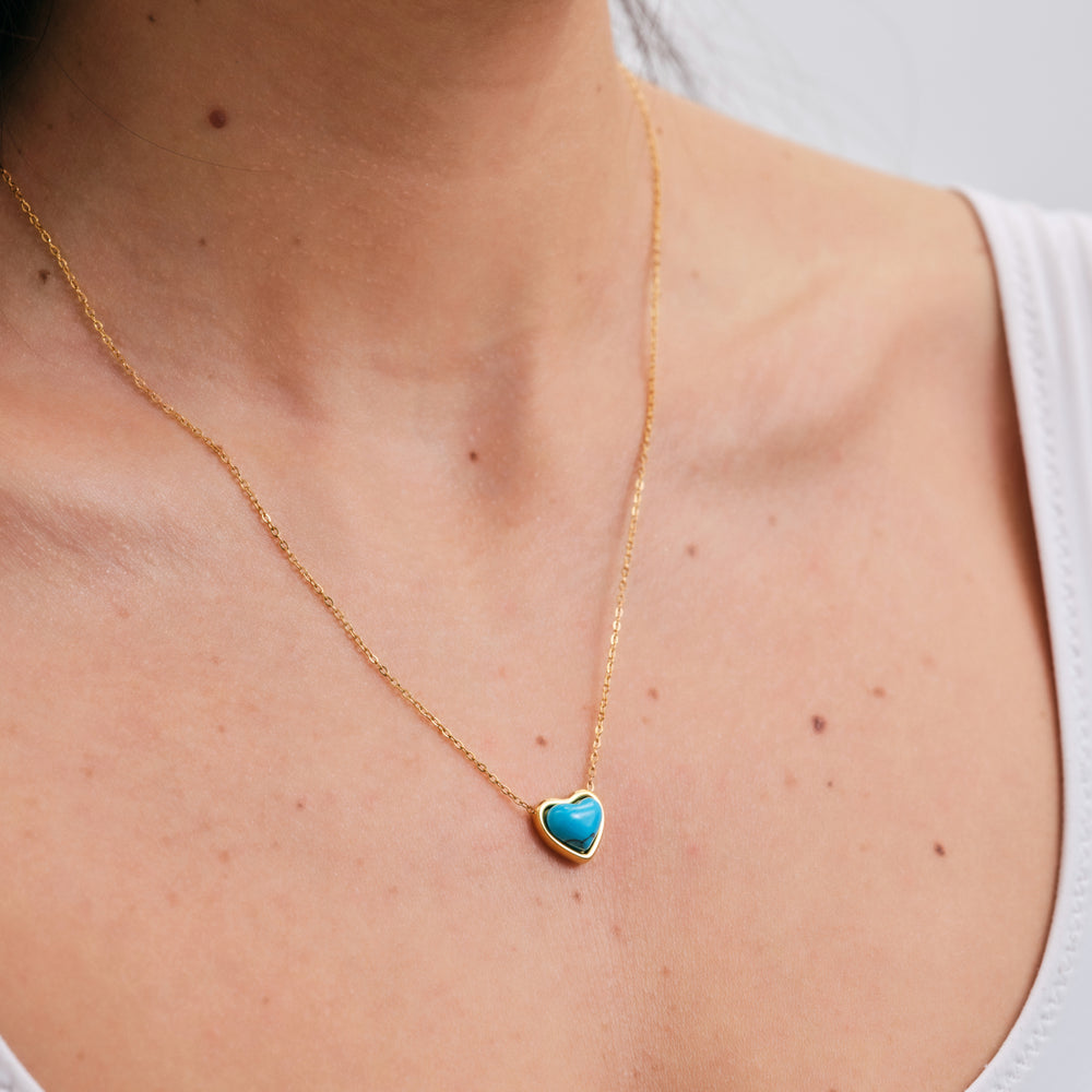 Collar de Corazón Nadia - Turquesa
