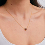 Collar de Corazón Nadia - Ágata Roja