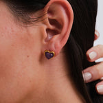 Aretes de Corazón Nadia - Amatista