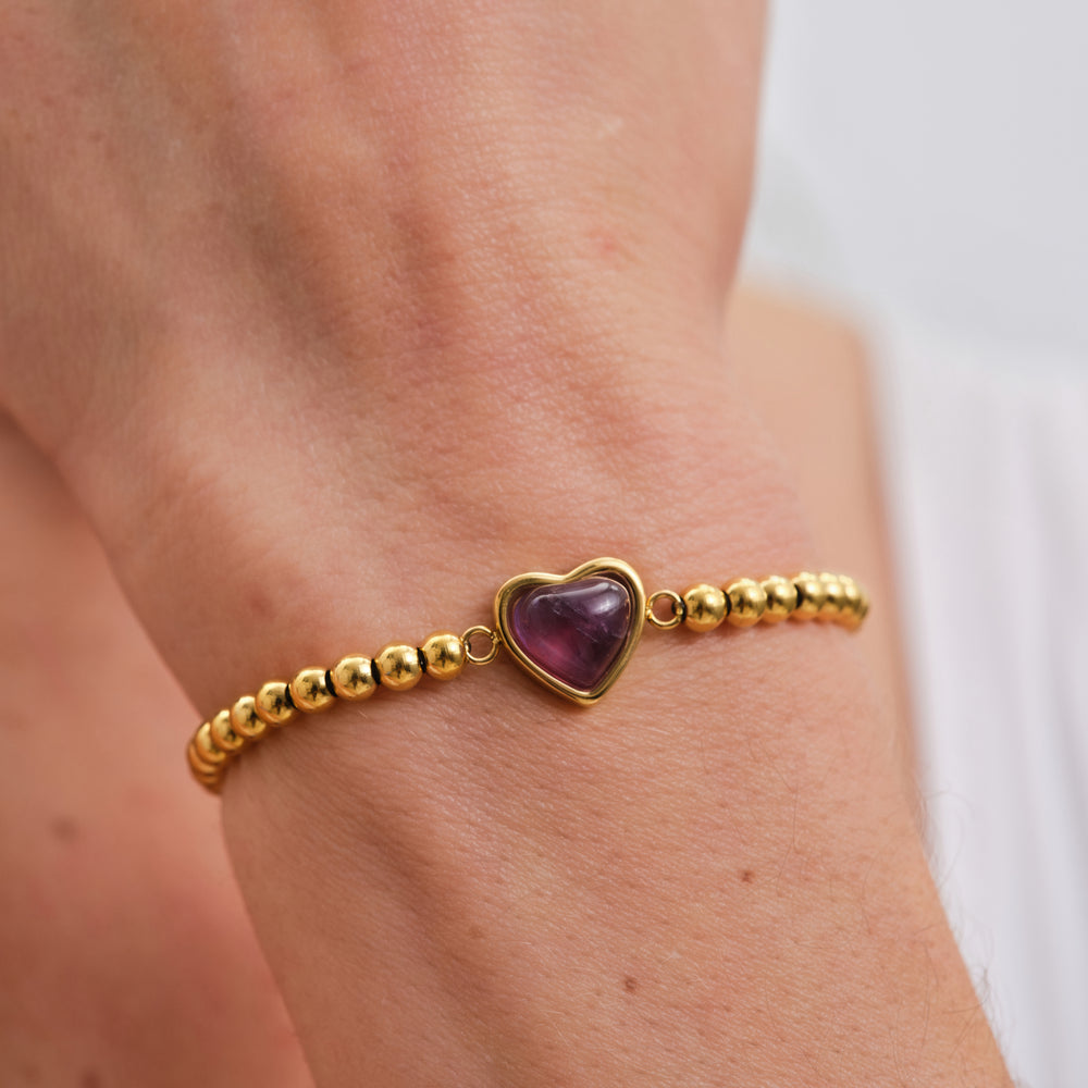 Pulsera de Corazón Nadia - Amatista