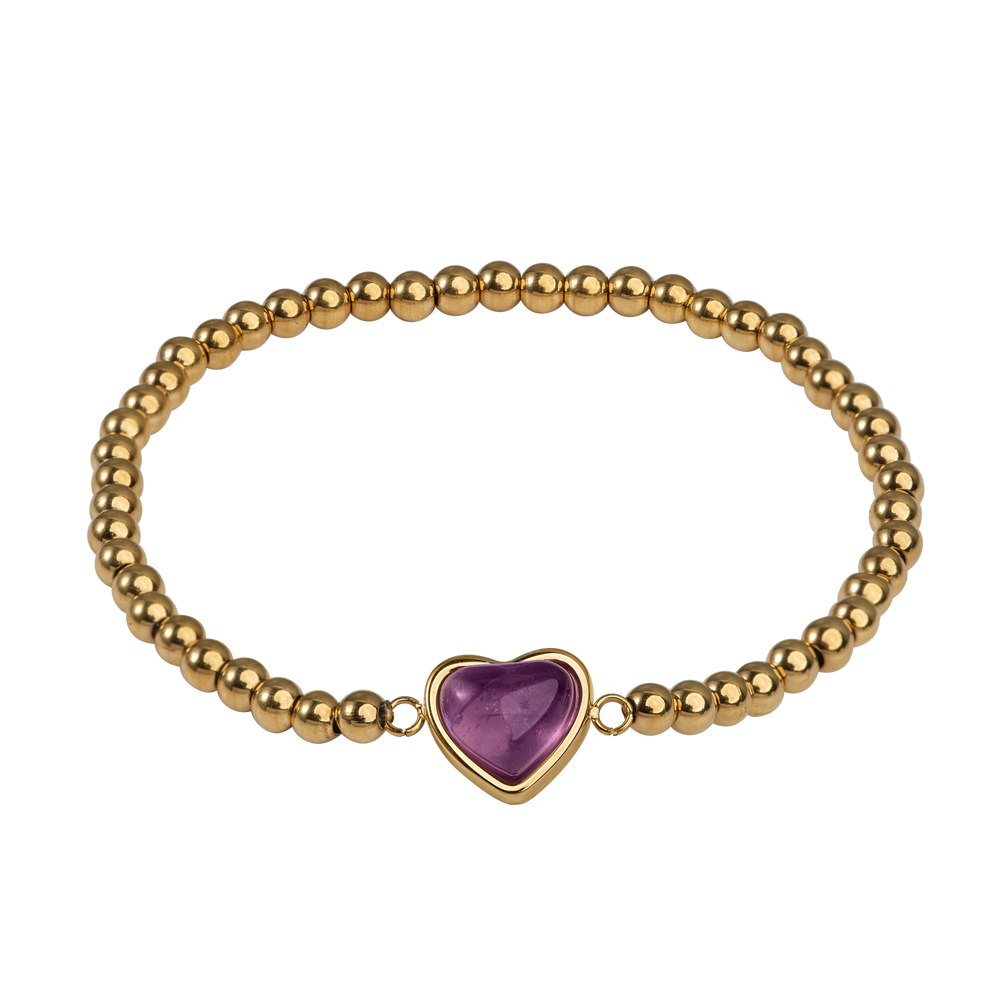Pulsera de Corazón Nadia - Amatista