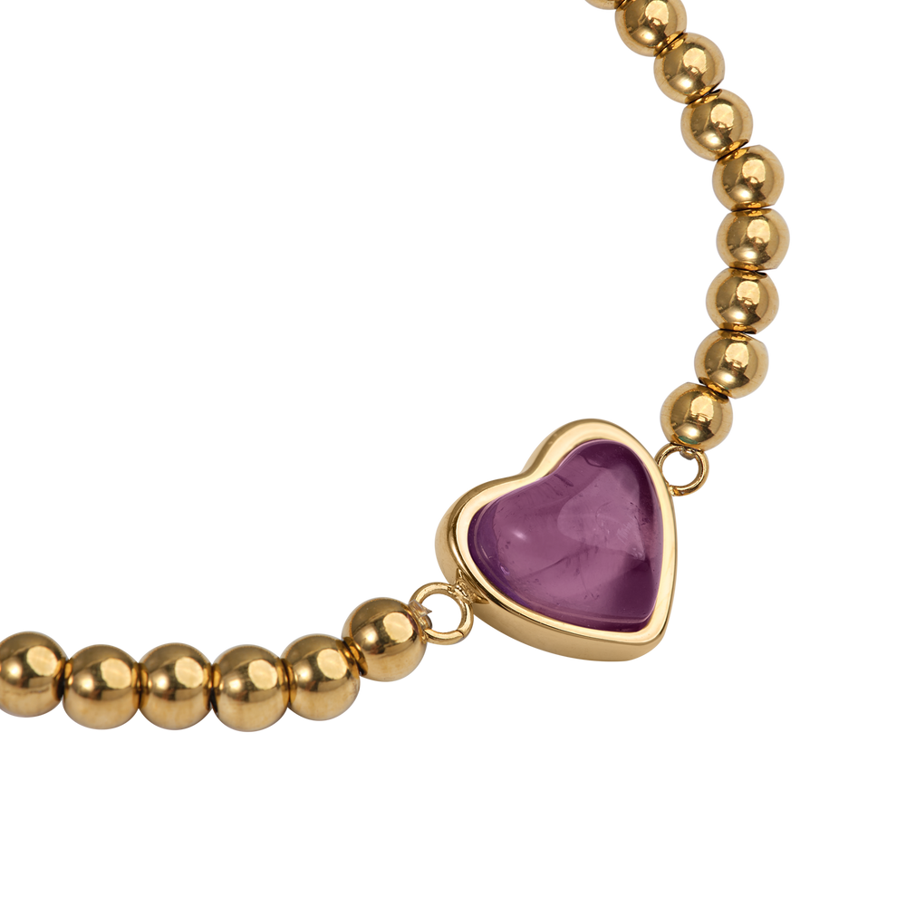 Pulsera de Corazón Nadia - Amatista